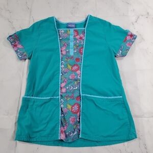 Carol's Scrubs Size Small Green Scrub Top